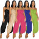 EVE Solid Color Wrap Chest Jumpsuit YF-20170