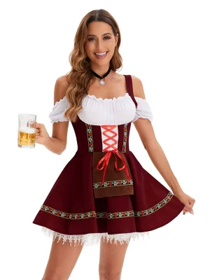 EVE Halloween Plus Size Off Shoulder Color Block Mini Dress GMMD-31643