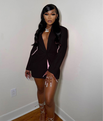 EVE Backless Long Sleeve Blazer Coats FYWF-YW0638