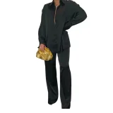 EVE Solid Color Long Sleeve Shirt Pants Suit FYWF-YW0613