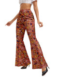 EVE Color-blocked Printed Flared Pants + Headscarf GMMD-24666