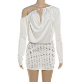 EVE Backless Tie Up One Shoulder Mini Dress XEF-K25D81210