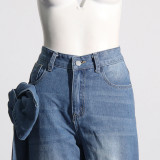 EVE Fashion Patchwork Bow Wide Leg Jeans GSYI-S88081