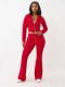 EVE Solid Color Hooded Cardigan Two Piece Pants Set YD-8832
