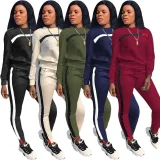EVE Plus Sizei Fashion Long Sleeve Sport Two Piece Pants Set ONY-6040