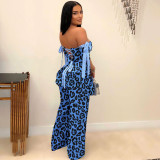 EVE Plus Size Print Tie Up Drawstring Two Piece Pants Suit NY-3296