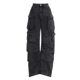 EVE Fashion Patchwork Washed Wide Leg Jeans GSYI-30002
