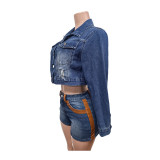 EVE Embroidery Long Sleeve Denim Coat  MEM-88663