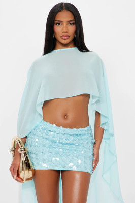 EVE Sheer Mesh Shawl Top YWXS-K25L1180