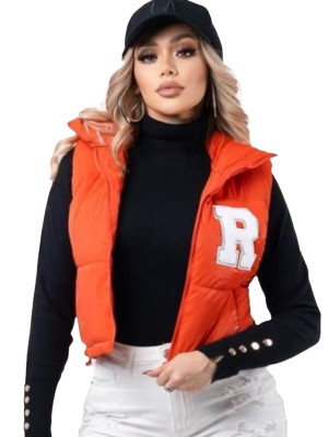 EVE Print Sleeveless Zipper Warm Vest Jackets YH-9007