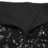 EVE Backless Sequin Halterneck Two Piece Skirts Set BY-7521