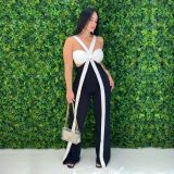 EVE Color Block Sling Wide Leg Jumpsuit BY-7539