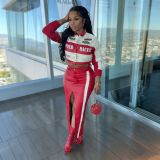 EVE Long Sleeve Print PU Leather Jackets Coats YNSF-8005