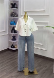 EVE Solid Color Short Sleeve Short Shirt GCNE-73077