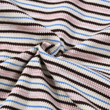 EVE Stripe Print Long Sleeve Two Piece Shorts Set GFRT-42209SBG