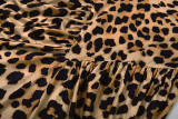 EVE Leopard Print Long Sleeve Backless Maxi Dress XEF-K25D83530