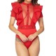 EVE Plus Size Ruffles Sleeve Short Sleeve Bodysuit GHXF-HX0255