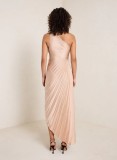 EVE Single Shoulder Pleated Satin Midi Dress GTJR-RC3125