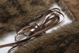 EVE Fur Halterneck Backless Tie Up Vest GZJQ-K25B80910
