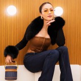 EVE Plus Size Fashion Fuzzy Ball Cardigan Tops GHXF-HX0234