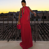 EVE Solid Color Sleeveless Backless Maxi Dress GZJQ-K25D82796