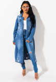 EVE Retro Denim Long Jacket GKNF-TSC-9932