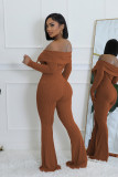 EVE One Shoulder Long Sleeve Wide Leg Pant Suit HNIF-M3246