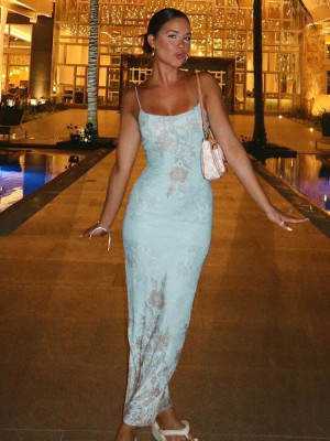 EVE Retro Tie-Dye Sexy Sling Print Dress GKLK-D4415987Y