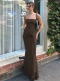 EVE Off Shoulder Solid Color Maxi Dress GKLK-D5218514Y