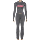 EVE Camouflage Print Zipper Hooded Sport Pants Suit GSLF-K25S77542
