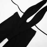 EVE Deep V Neck Tie Up Halterneck Jumpsuit MXBF-J25JP251