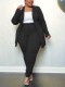 EVE Plus Size Solid Color Two Piece Pants Set(Without Vest) GAWE-TB6460
