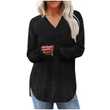 EVE Loose V Neck Long Sleeve T Shirts GYZY-6685