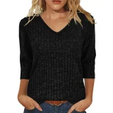EVE Long Sleeve V Neck T Shirt GYZY-6683