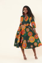 EVE Print Long Sleeve Midi Dress XHXF-YS904