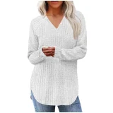 EVE Loose V Neck Long Sleeve T Shirts GYZY-6685