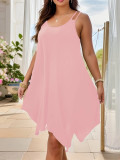 EVE Plus Size Loose Solid Color Sling Casual Dress GAWE-TB5960