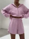 EVE Long Sleeve Hoodies Sweatshirt Short Casual Suit GLXF-C5604