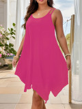 EVE Plus Size Loose Solid Color Sling Casual Dress GAWE-TB5960