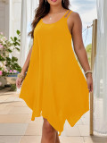 EVE Plus Size Loose Solid Color Sling Casual Dress GAWE-TB5960