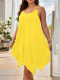 EVE Plus Size Loose Solid Color Sling Casual Dress GAWE-TB5960