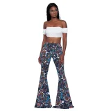 EVE Print Casual Flare Pants GXYF-2192