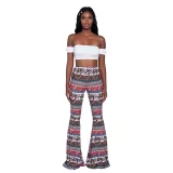 EVE Print Casual Flare Pants GXYF-2192