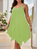 EVE Plus Size Loose Solid Color Sling Casual Dress GAWE-TB5960