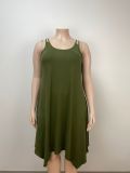 EVE Plus Size Loose Solid Color Sling Casual Dress GAWE-TB5960