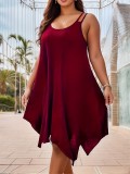 EVE Plus Size Loose Solid Color Sling Casual Dress GAWE-TB5960