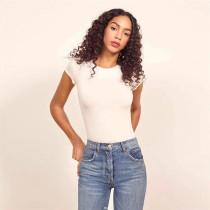 Solid Color Short Sleeve Bodysuit GZJF-ZJ2217