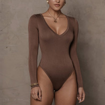 EVE Long Sleeve V Neck Bodysuit GZJF-ZJ2201