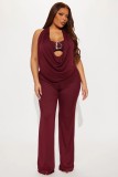 EVE Halterneck Deep V Neck Jumpsuit GXIY-K25L1192