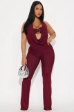 EVE Halterneck Deep V Neck Jumpsuit GXIY-K25L1192